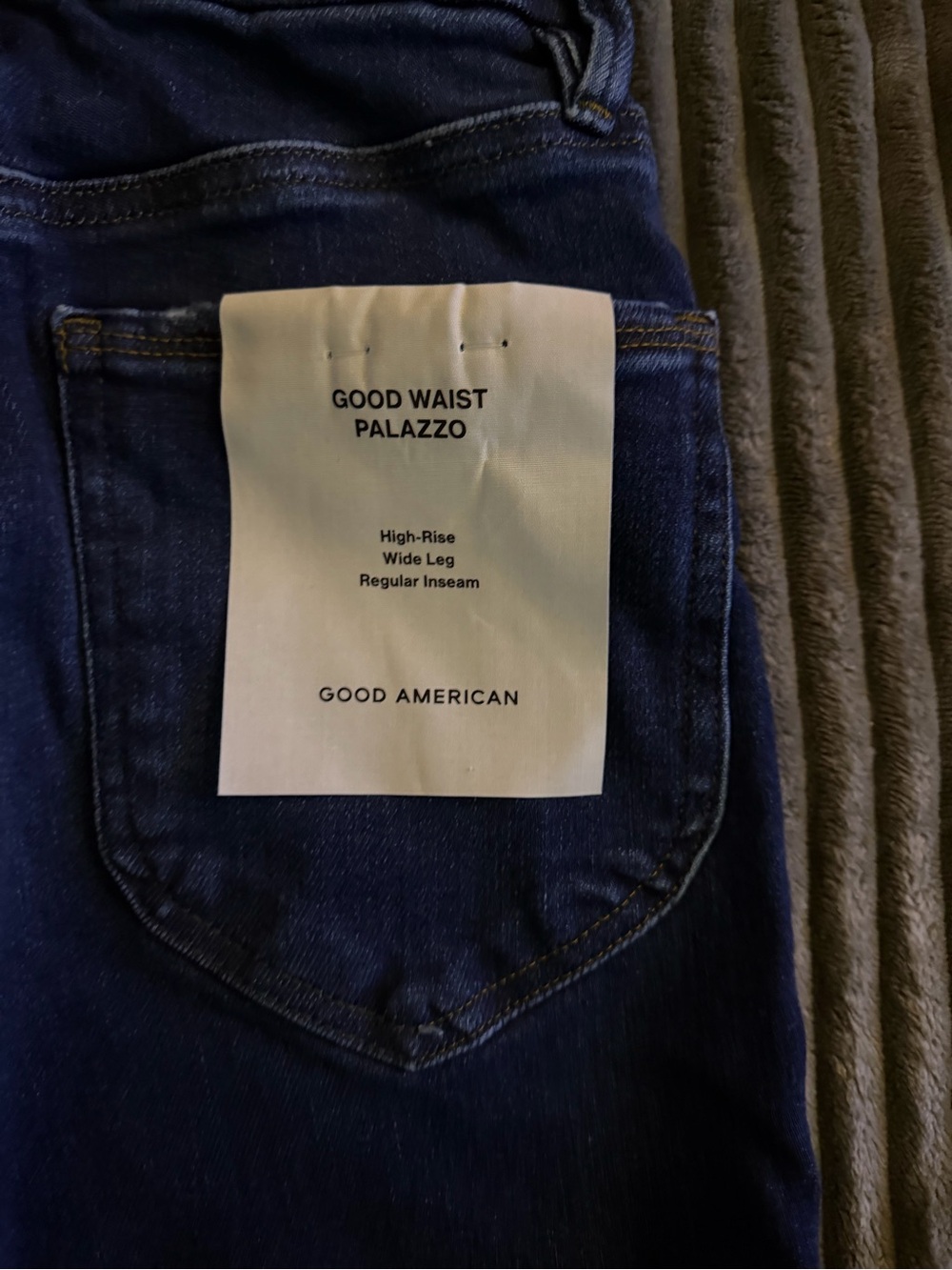 Good American Dark Blue High-Rise Wide-Leg Jeans - Picture 8 of 11